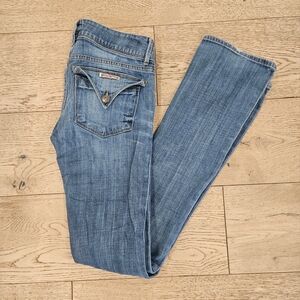 Y2K Vintage Low Rise Hudson boot cut jeans in a light blue wash